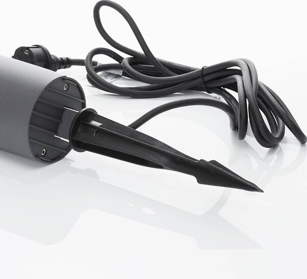 Lucande LED kültéri reflektor Anton, földi tüske, antracit, fém, Alu / szürke / cink, Alumínium, Modern