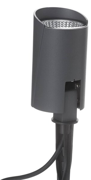 Lucande LED kültéri reflektor Anton, földi tüske, antracit, fém, Alu / szürke / cink, Alumínium, Modern