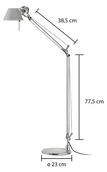 Artemide Tolomeo Lettura állólámpa, alumínium, Alu / szürke / cink, Dolgozószoba / Iroda, Alumínium, Dizájn