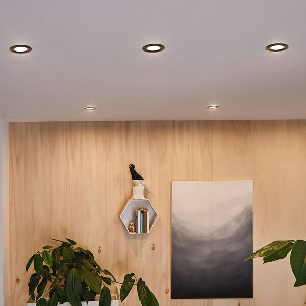 Paulmann Nova Coin LED spotlámpa, 3 darab, fekete, forgatható, 2700 K, Fekete, Folyosó, Alumínium, Modern