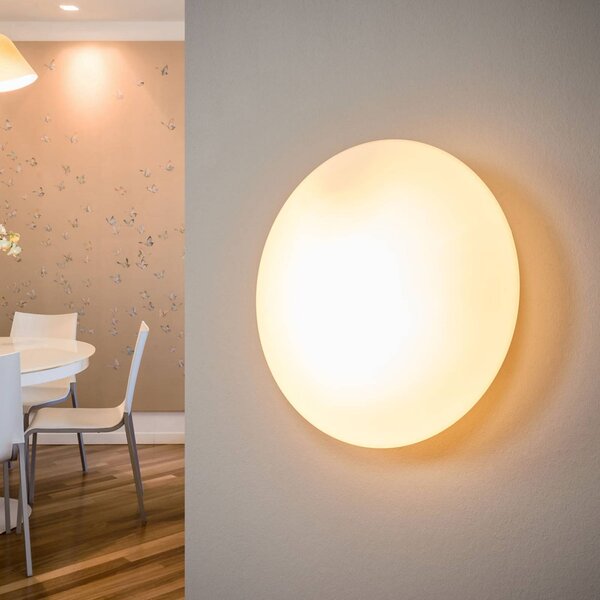 ORION Alba mennyezeti lámpa opálüvegből, Ø 25 cm, dimmelhető, Fehér / opál, Nappali / Étkező, Üveg, Modern