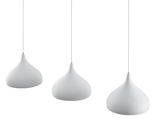 Lindby Elamira függőlámpa, fehér, fém, 133 cm, 3 lámpás., dimmelhető, Fehér / opál, Nappali / Étkező, fém, Modern