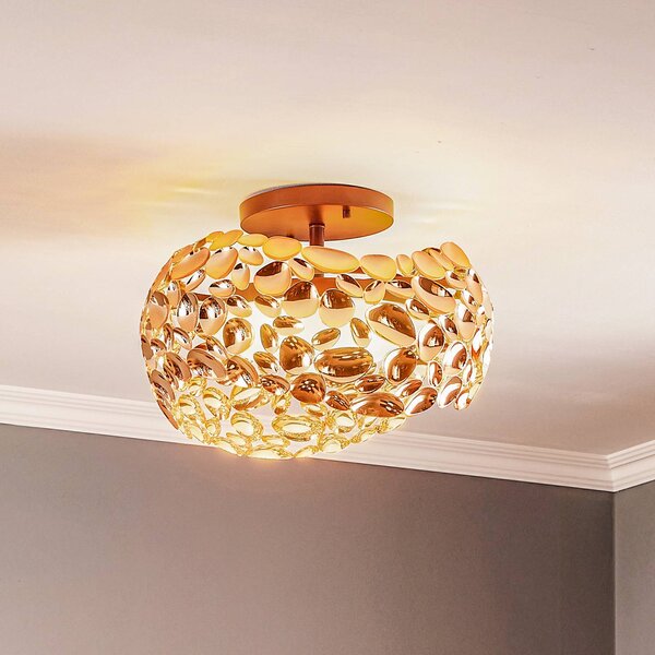 Schuller Valencia Narisa LED mennyezeti lámpa, Ø 46 cm, rózsaarany, Nappali / Étkező, fém, Modern
