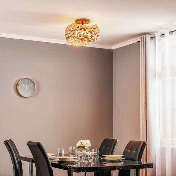 Schuller Valencia Narisa LED mennyezeti lámpa, Ø 46 cm, rózsaarany, Nappali / Étkező, fém, Modern