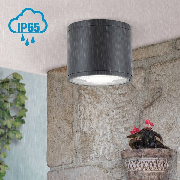 ORION LED mennyezeti spotlámpa Sputnik IP65 Ø 14,5 cm, Fekete, Fürdőszoba, Alumínium, Modern