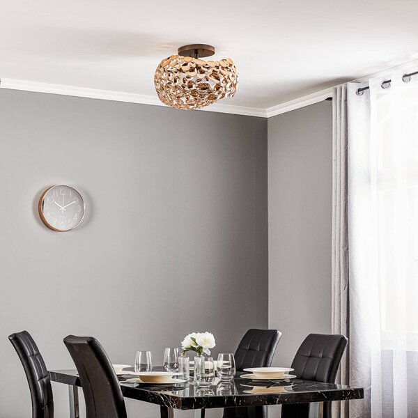 Schuller Valencia Narisa LED mennyezeti lámpa, Ø 46 cm, rózsaarany, Nappali / Étkező, fém, Modern