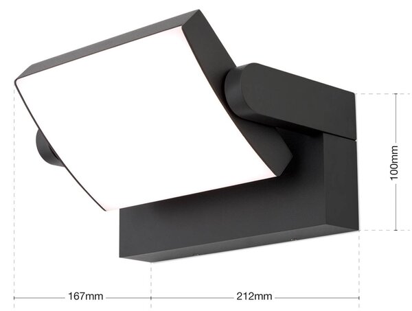 ORION LED külső fali világítás Ginger, IP54 CCT antracit, Fekete, Alumínium, Modern
