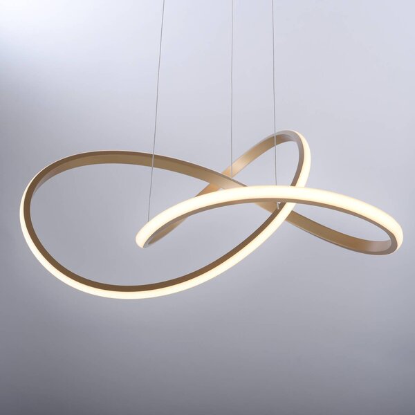 JUST LIGHT. GmbH LED függőlámpa Maria, 3 fokozatú fényerő, sárgaréz, dimmelhető, Sárgaréz / arany, Hálószoba, Alumínium, Modern