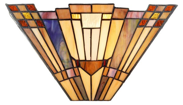 Artistar Tiffany-stílusú fali lámpa Esmea, Többszínű, Nappali / Étkező, fém, Tiffany