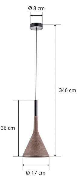 Foscarini Aplomb függő lámpa GU10 beton barna, dimmelhető, Barna / rozsda, Konyha, Beton, Dizájn