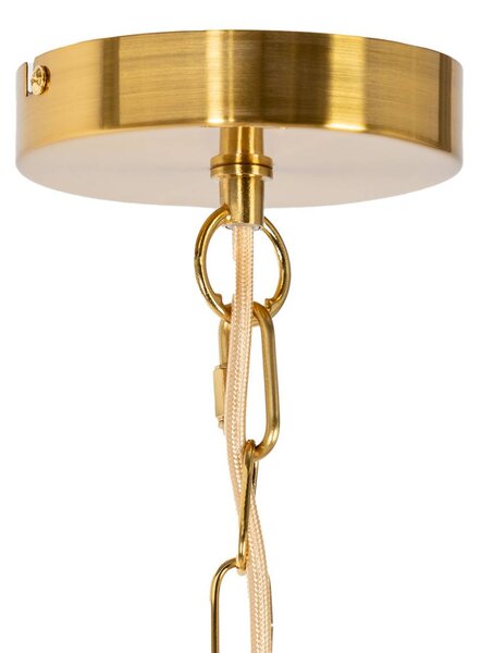 Lindby csillár Elanova, sárgaréz, 10 lámpás, Ø 80 cm, E14, dimmelhető, Sárgaréz / arany, Nappali / Étkező, fém, Antik