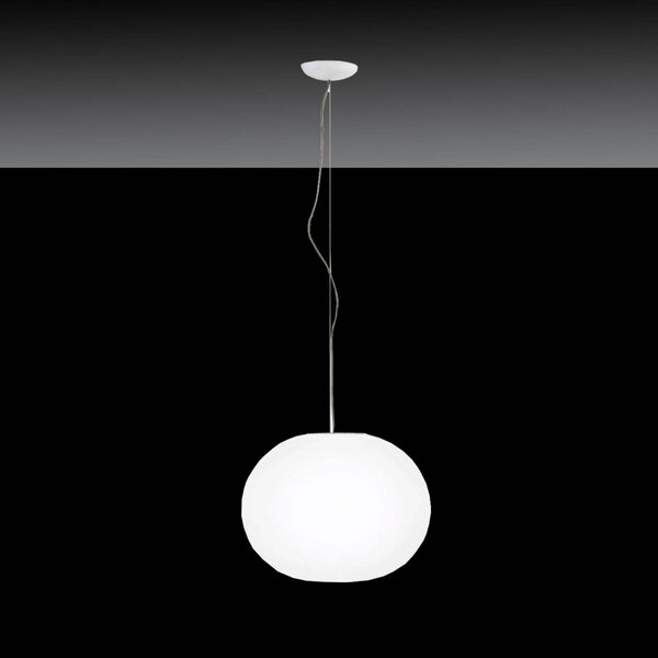 FLOS Glo-Ball - gömb alakú függőlámpa 33 cm, dimmelhető, Fehér / opál, Nappali / Étkező, Üveg, Dizájn