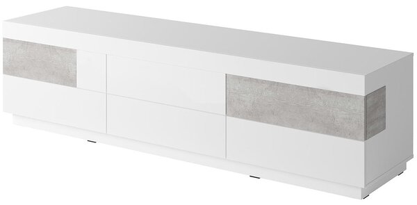 BUTORLINE TV szekrény LISKE SE40 fehér fényes / beton