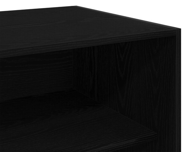 Ruhásszekrény polcokkal Fekete tölgy 100 x 50 x 200 cm Faanyag