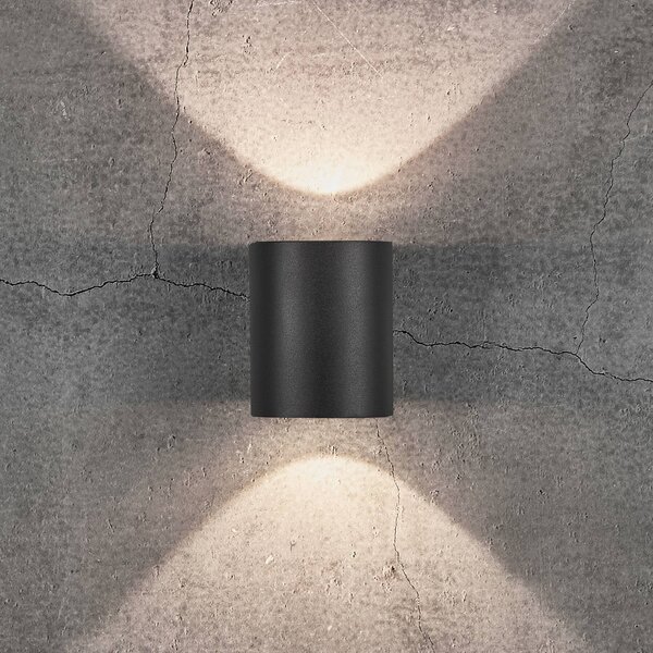 Nordlux LED kültéri fali világítás Canto 2 Seaside, fekete, alumínium, 10 cm, Fekete, Alumínium, Modern