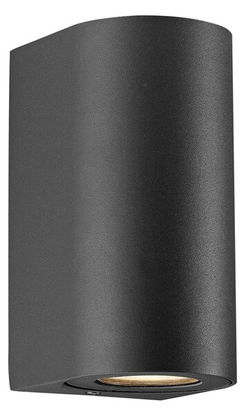 Nordlux Canto Maxi 2 kültéri fali lámpa, fekete, GU10, 17 cm, IP44, dimmelhető, Fekete, Alumínium, Modern