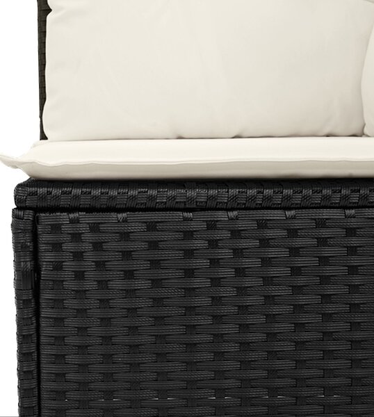 VidaXL Kerti Kanapé Szett párnával tárolóval 9 pcs Fekete és krémszínű