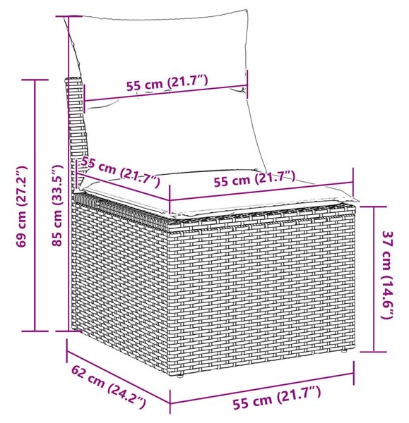 Kerti Kanapé Szett 9 pcs polirattan