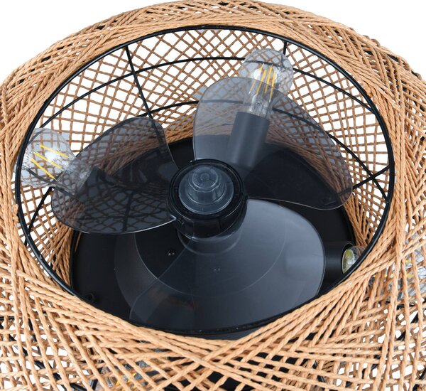 Reality Leuchten Lillesand mennyezeti ventilátor világítással, csendes, Ø 50 cm, távirányítóval, Barna / rozsda, Nappali / Étkező, fém