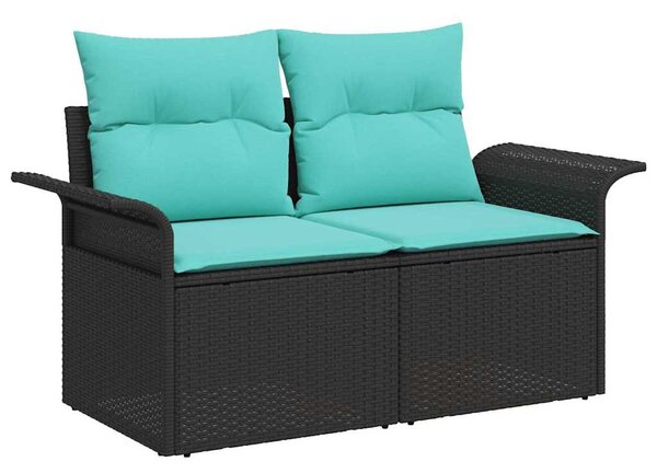 VidaXL Kerti kanapé párnával 141 x 62 x 69 cm polirattan