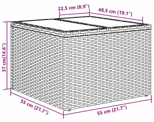 Kerti Kanapé Szett párnával 6 pcs Szürke polirattan
