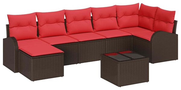 Kerti Kanapé Szett párnával 8 pcs Barna Poly Rattan