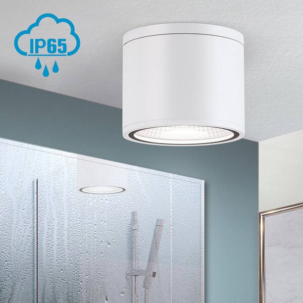 ORION LED mennyezeti spotlámpa Sputnik IP65 Ø 14,5 cm, Fehér / opál, Fürdőszoba, Alumínium, Modern