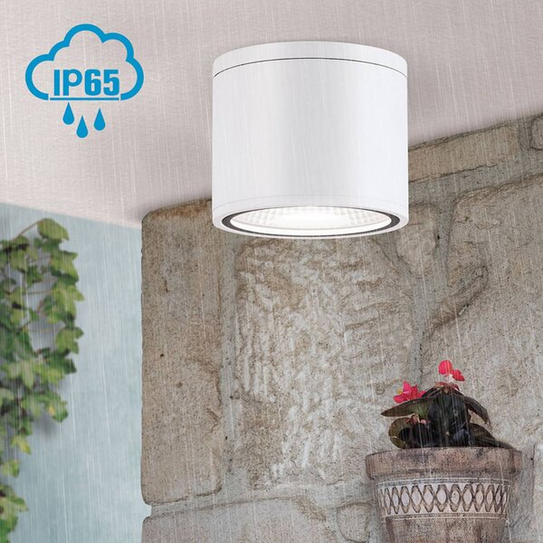 ORION LED mennyezeti spotlámpa Sputnik IP65 Ø 14,5 cm, Fehér / opál, Fürdőszoba, Alumínium, Modern