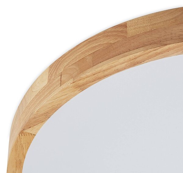 Lindby LED mennyezeti lámpa Lanira, Ø 60 cm, fa, távirányító, CCT, dimmelhető, Világos fa, Nappali / Étkező, Fa, Modern