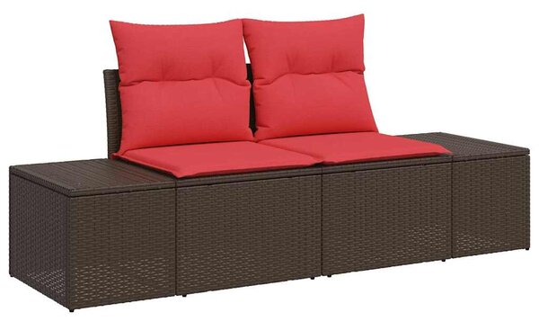 VidaXL Kerti kanapé párnával 184 x 62 x 69 cm polirattan