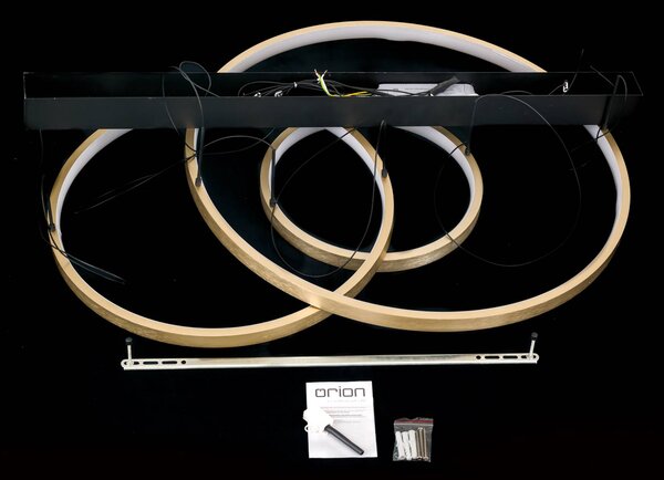 ORION LED lógó világítás Nuvano, 3 izzós, fekete/arany, dimmelhető, Fekete, Nappali / Étkező, fém, Modern