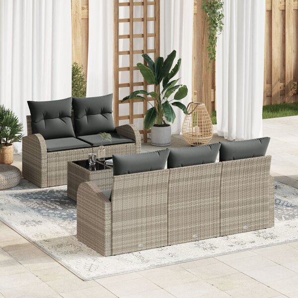Kerti Kanapé Szett Világosszürke 55 x 55 x 37 cm polirattan