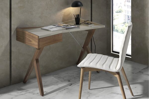 ORIGAMI design íróasztal - 120cm - szürke/dió