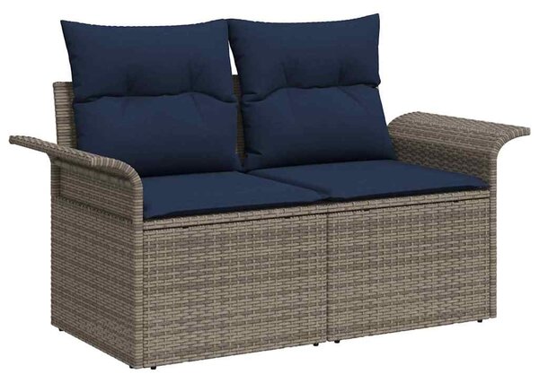 Kerti Kanapé Szett párnával 6 pcs Szürke polirattan