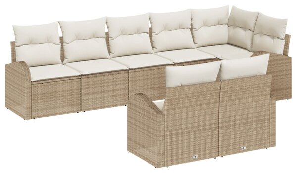 Kerti Kanapé Szett Beige és krém 55 x 55 x 37 cm polirattan