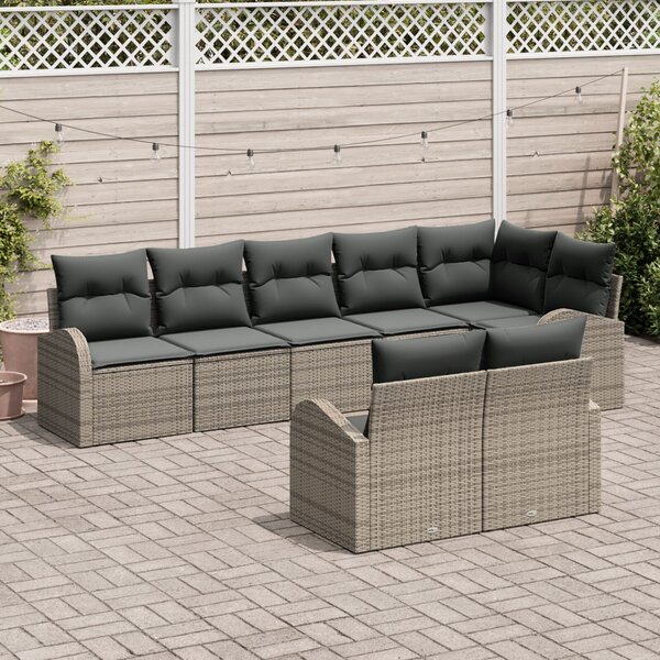 Kerti Kanapé Szett 8 pcs polirattan