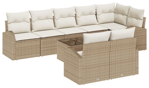 Kerti Kanapé Szett 9 pcs polirattan