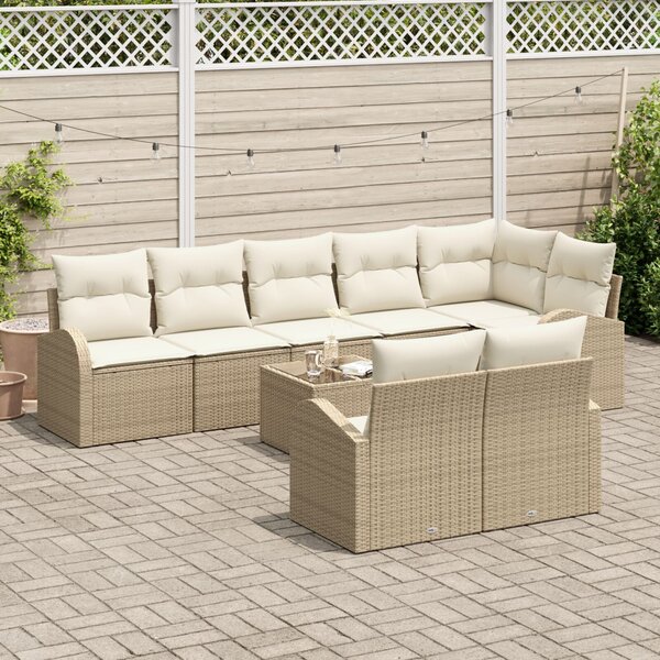 Kerti Kanapé Szett 9 pcs polirattan