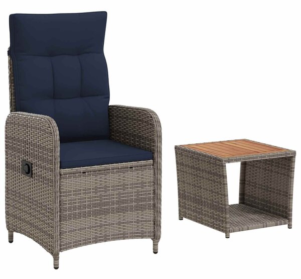 VidaXL Kerti lounge szett 2 db PE rattan és porbevonatos acél