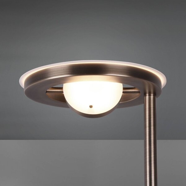 Trio Lighting Barrie LED mennyezeti lámpa olvasólámpával, antik sárgaréz, dimmelhető, Bronz / antik sárgaréz, Nappali / Étkező, fém, Modern