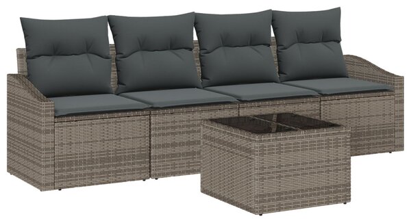 Kerti Kanapé Szett párnával 5 pcs Szürke 55 x 55 x 37 cm