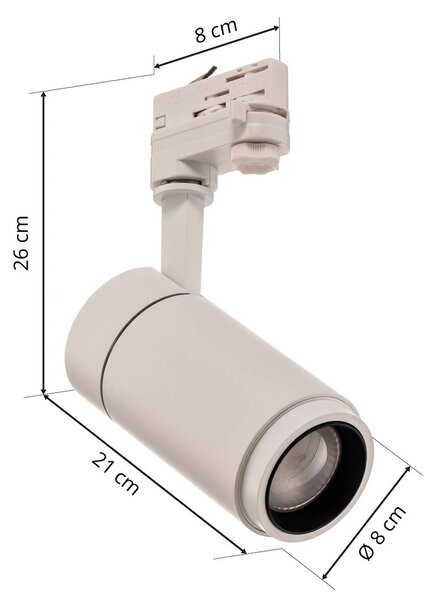 Arcchio Nanna LED sín spotlámpa, fehér, 3000K, 21W, Fehér / opál, Dolgozószoba / Iroda, Alumínium