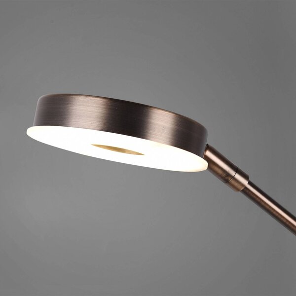 Trio Lighting Barrie LED mennyezeti lámpa olvasólámpával, antik sárgaréz, dimmelhető, Bronz / antik sárgaréz, Nappali / Étkező, fém, Modern