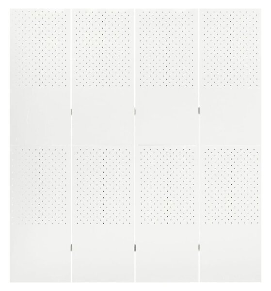 Fehér acél 4-paneles térelválasztó 160 x 180 cm