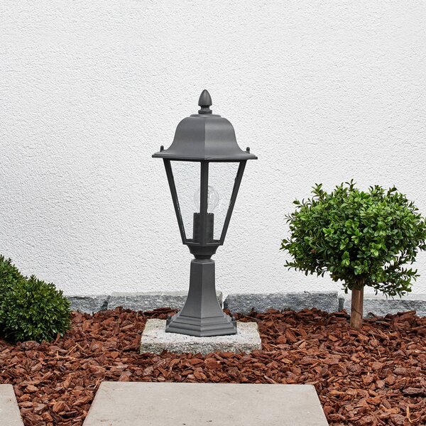 Lindby Edana talapzati világítás, 52 cm, antracit, E27, IP44, dimmelhető, Fekete, Alumínium, Modern