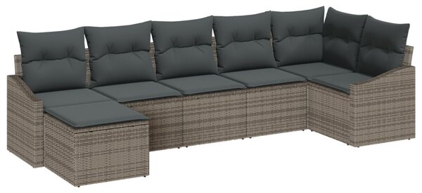 Kanapé Szett párnával 7 pcs Szürke polirattan