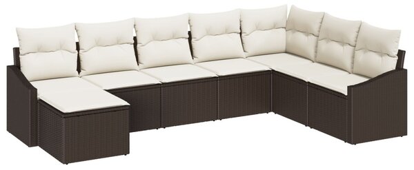 Kanapé Szett párnával 8 pcs Barna polirattan