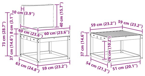 VidaXL Kültéri kanapé szett párnával 6 pcs