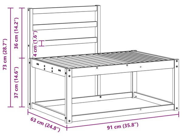 VidaXL Kültéri kanapé szett 2 pcs Természetes 182,5 x 63 x 73 cm