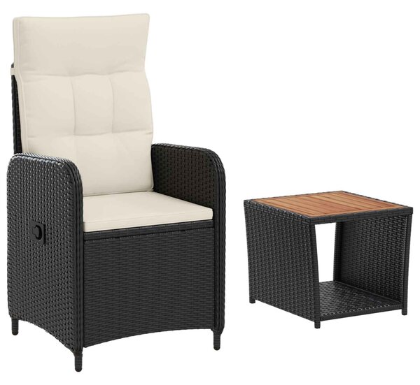 VidaXL Kerti lounge szett 2 db Fekete és krémfehér